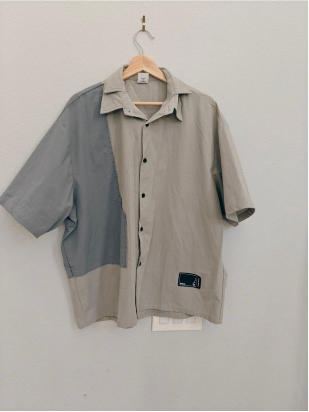 Men's Unbranded Casual Button Down Shirt M Beige Gray
